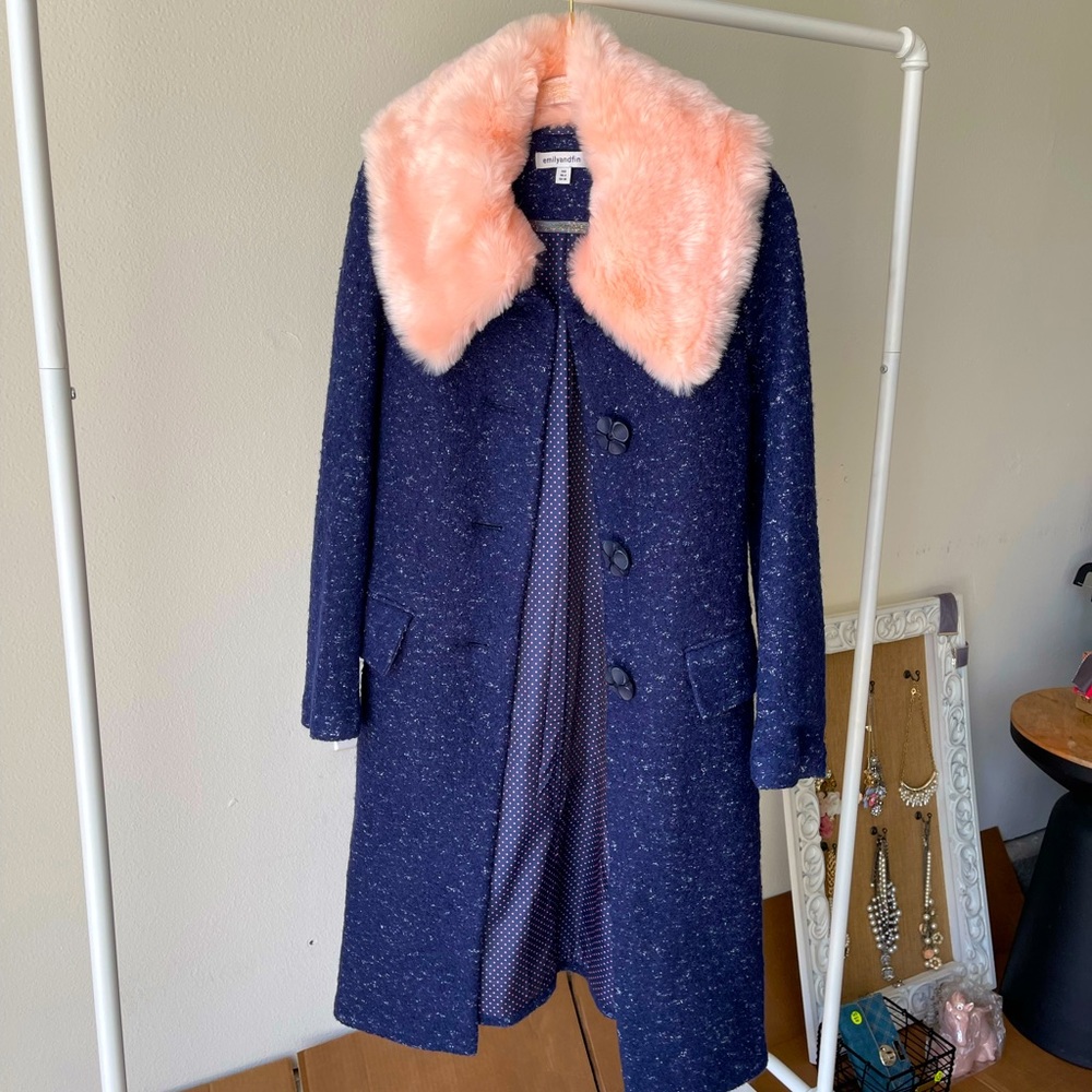 Emily & Fin faux fur collar coat